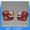 Christmas figurine ceramic candle holder for giftware